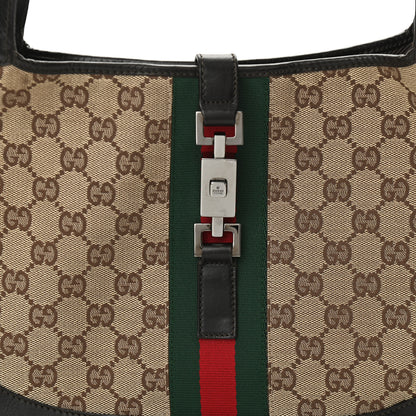 Gucci Monogram Web Jackie O Hobo Dark Brown 8 of 10