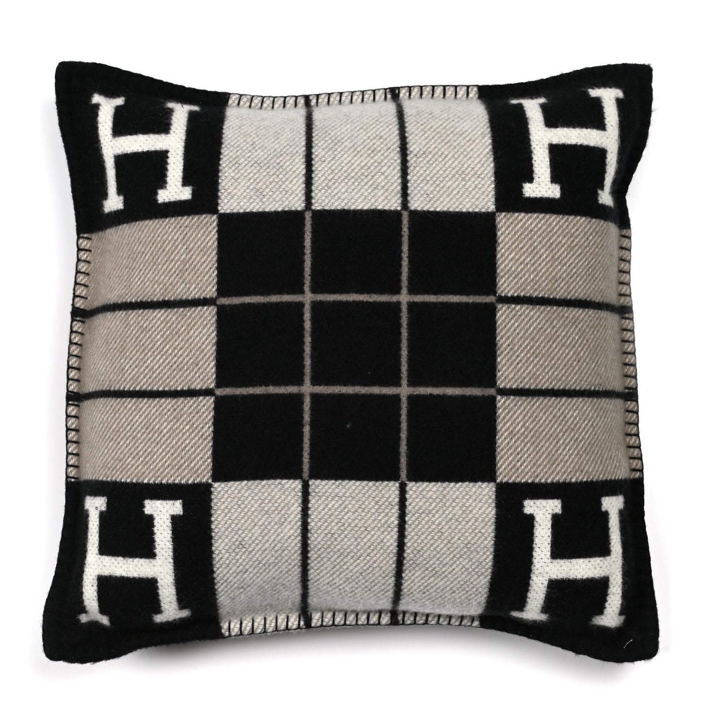 Wool Cashmere Avalon III Pillow PM Ecru Black