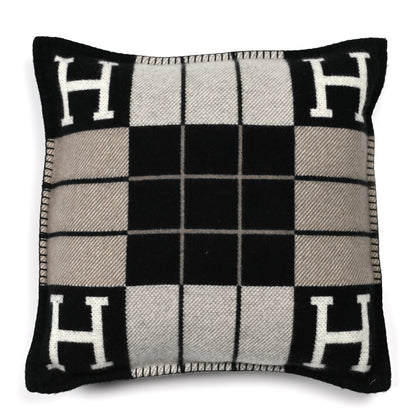Hermes Wool Cashmere Avalon III Pillow PM Ecru Black 1 of 3
