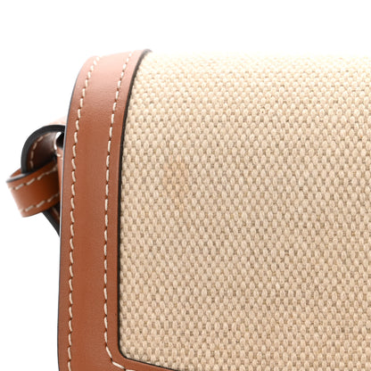 Celine Textile Natural Calfskin Teen Triomphe Tan White 13 of 13