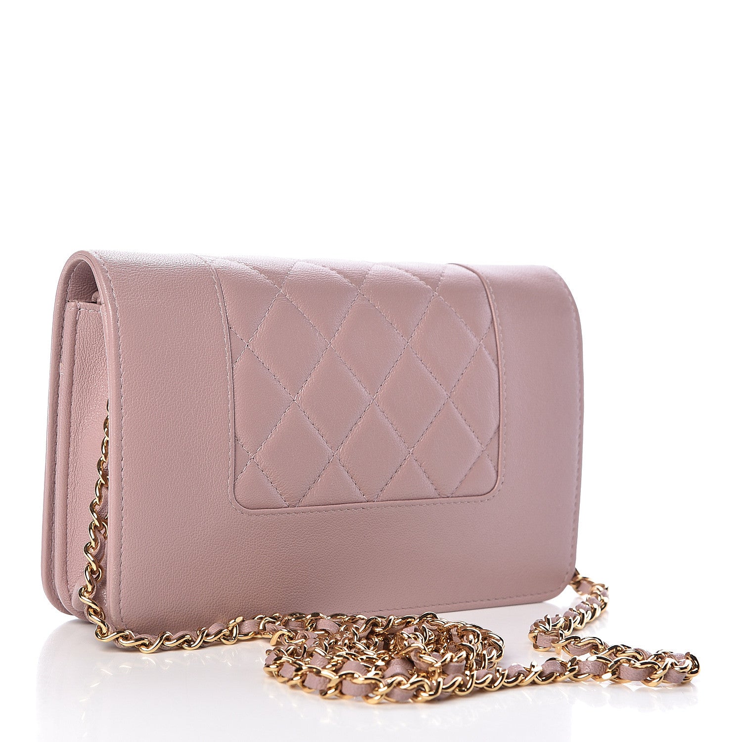 Chanel Sheepskin Quilted Mademoiselle Vintage Wallet On Chain WOC Pink 3 of 12