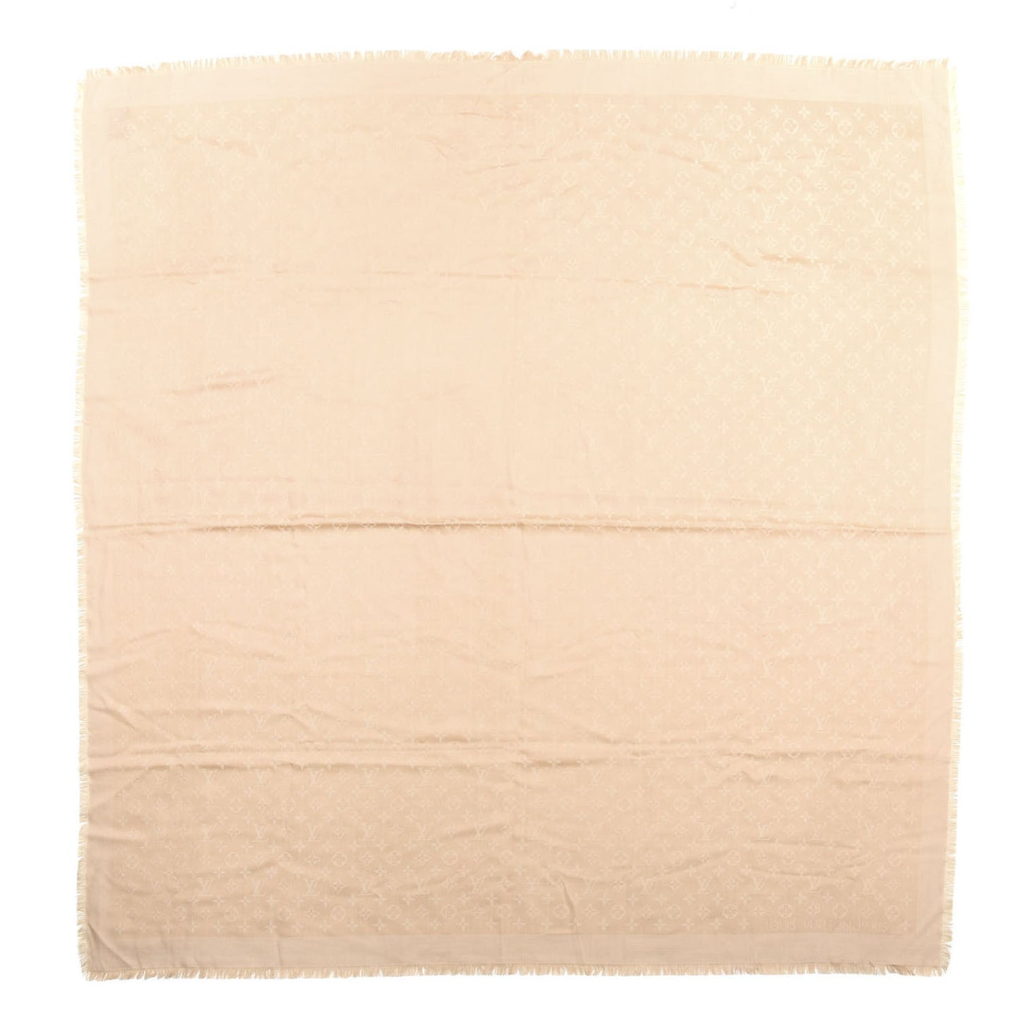 Silk Wool Monogram Shine Shawl Gold