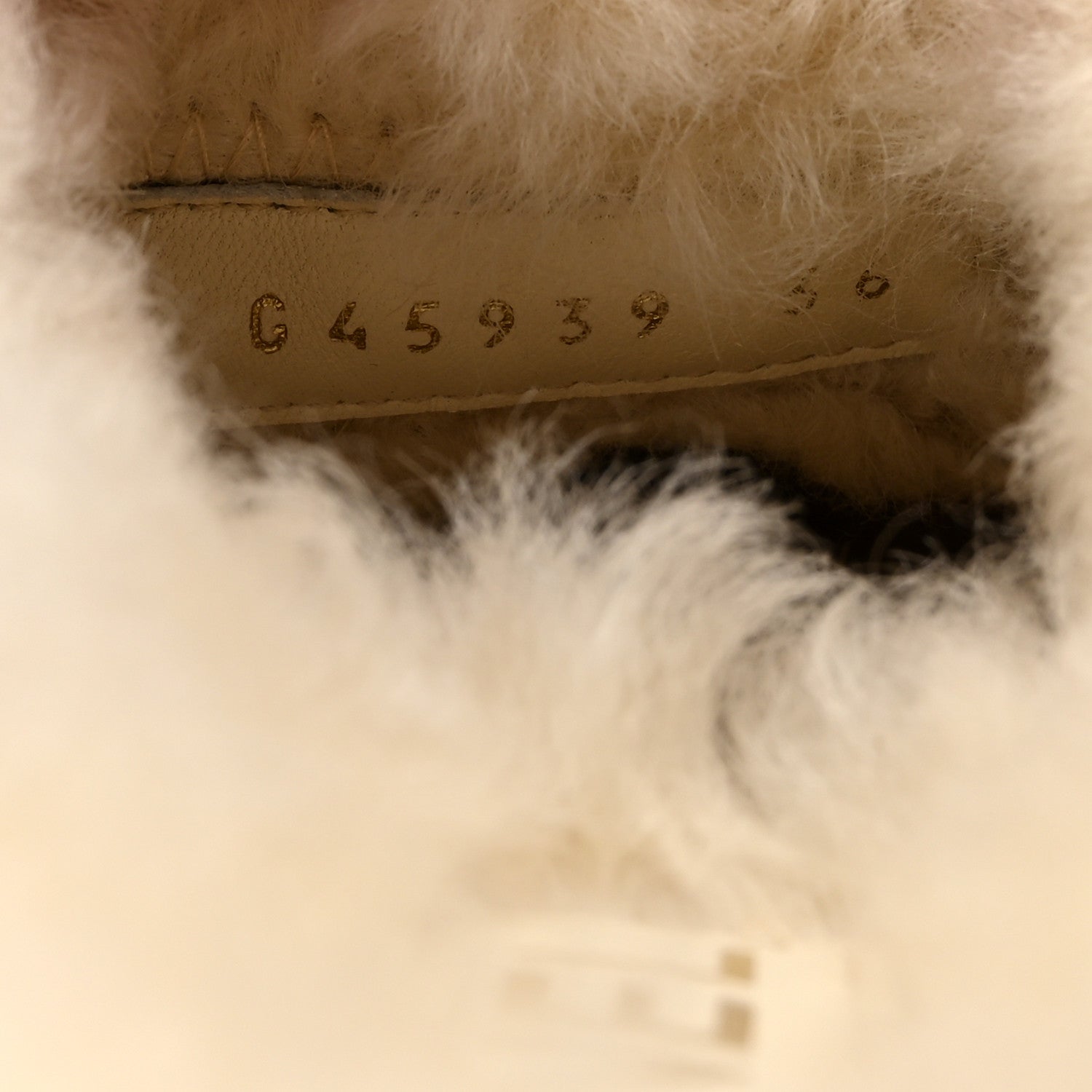 Chanel Suede Shearling CC Cap Toe Mules 36 Beige Black 1801083