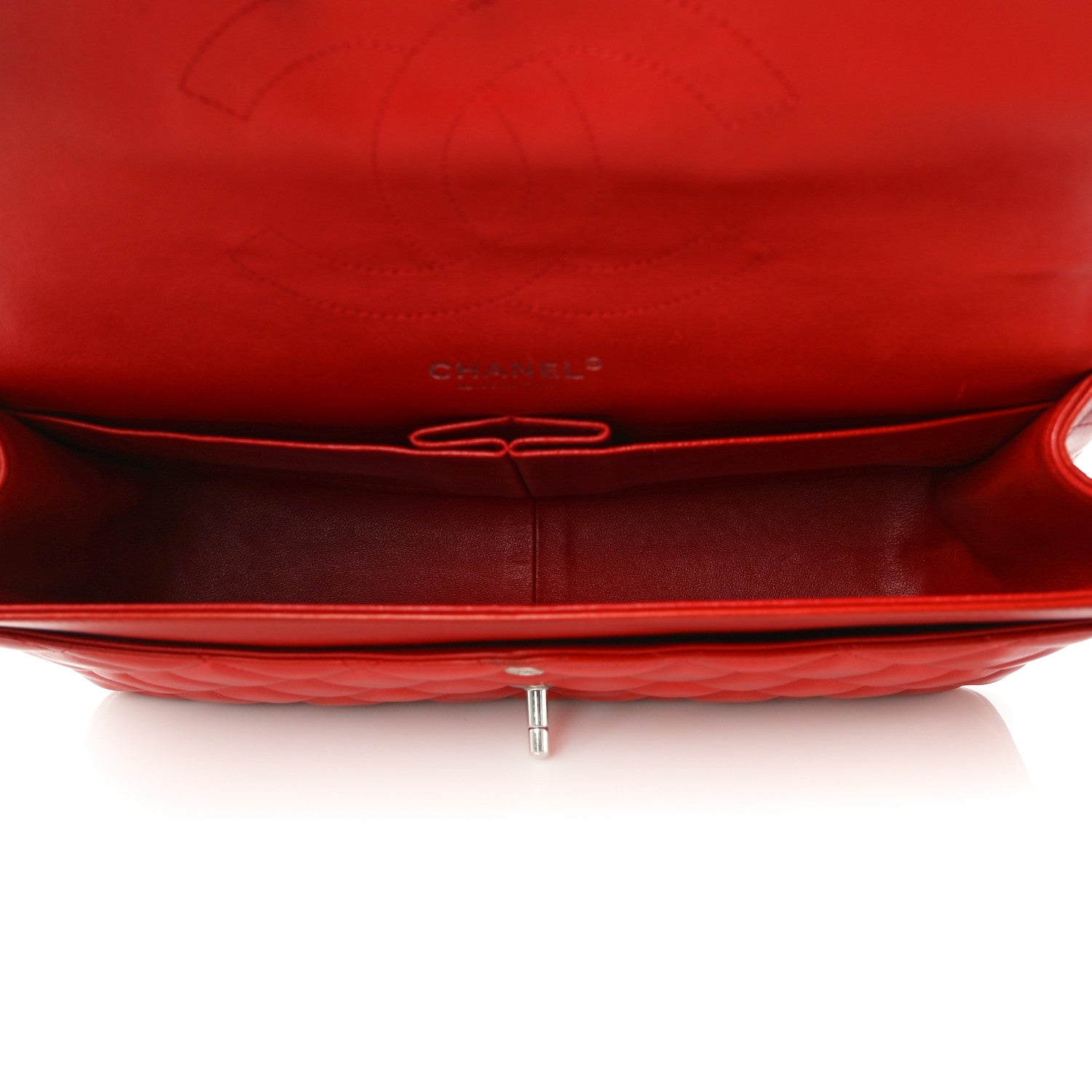 Chanel Lambskin Quilted Jumbo Double Flap Red 5 of 16