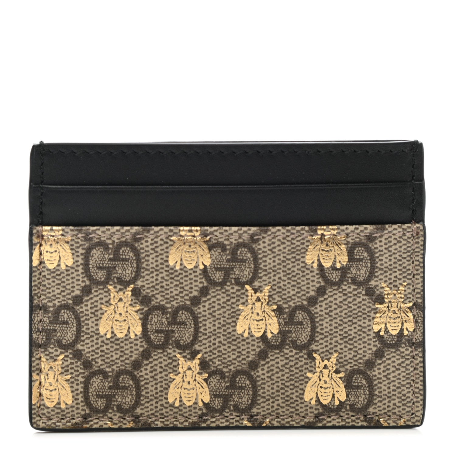 Gucci GG Supreme Monogram Bees Card Holder Black 1 of 7