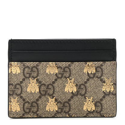 Gucci GG Supreme Monogram Bees Card Holder Black 1 of 7