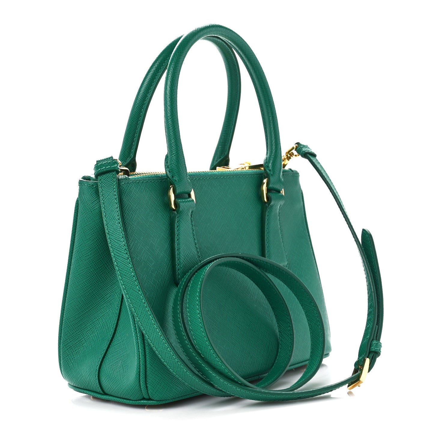 Saffiano Lux Mini Galleria Double Zip Tote Mango