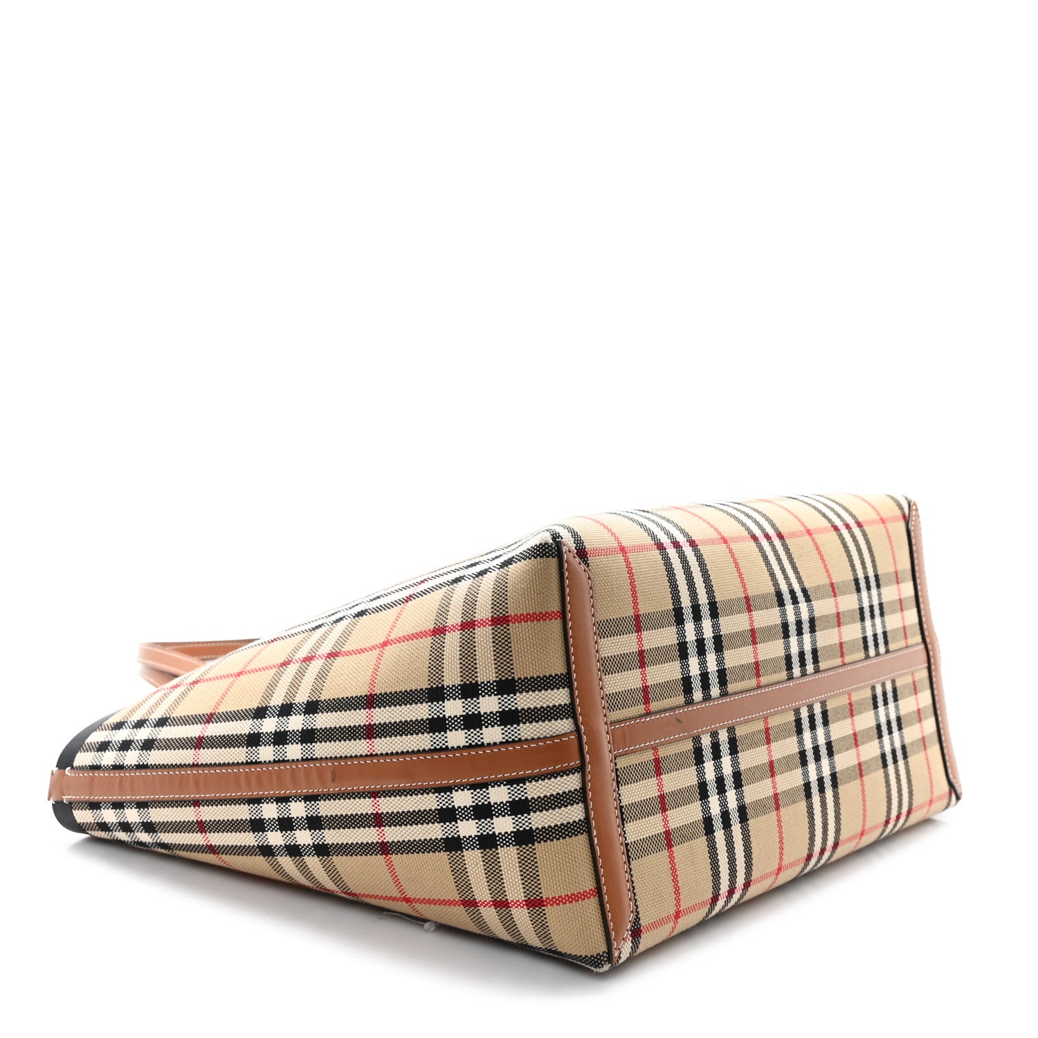 Burberry Cotton Vintage Check Medium London Tote Bag Briar Brown Black 5 of 13