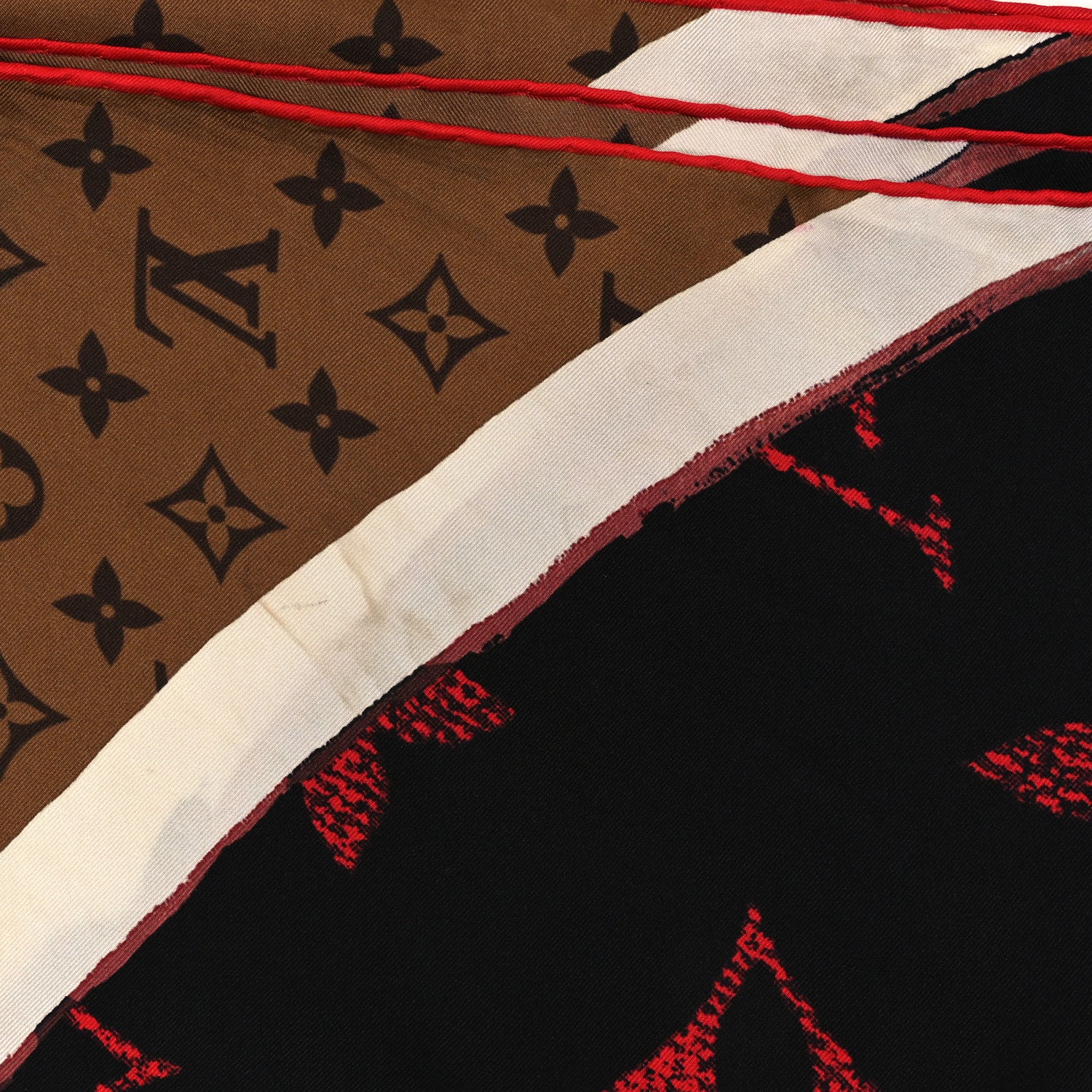Louis Vuitton Silk Monogram Kabuki Sticker Square Scarf 3 of 3