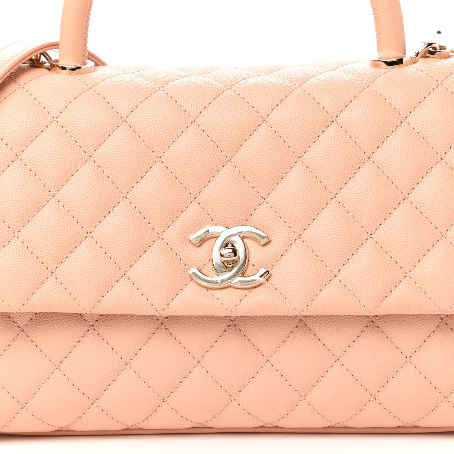 Chanel Caviar Quilted Small Coco Handle Flap Beige 10 of 11