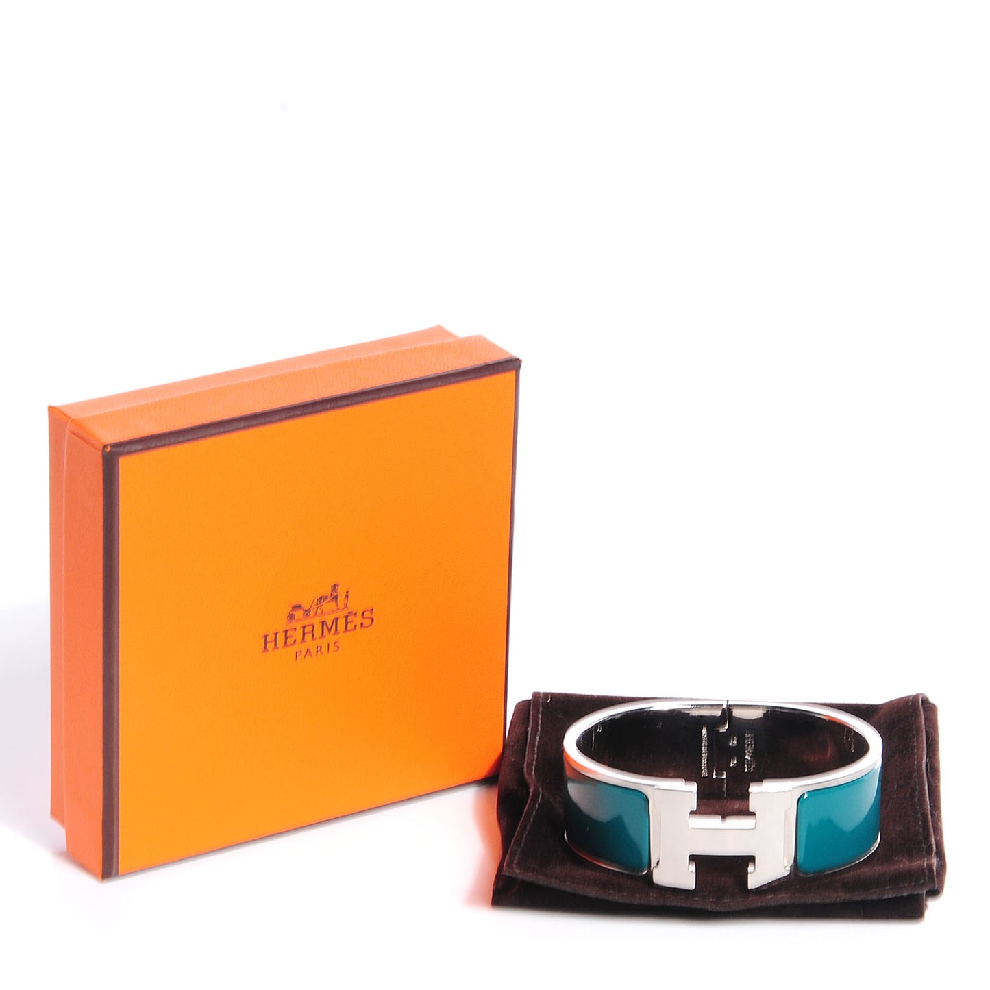 Enamel Clic Clac H Wide Bracelet PM Indian Bleu