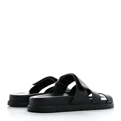Hermes Calfskin Womens Chypre Sandals 35 Black 5 of 12