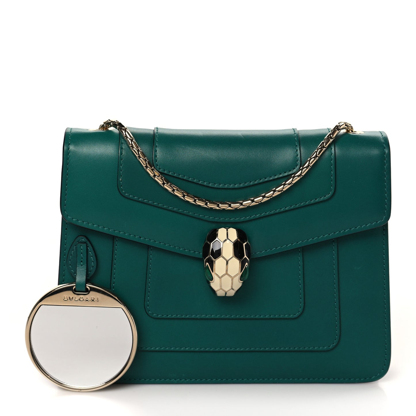 Calfskin Small Serpenti Forever Snake Strap Crossbody Bag Emerald Green