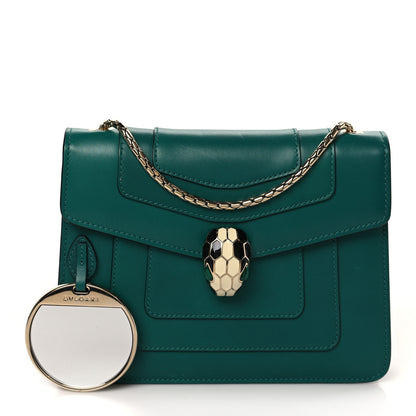 Bulgari Calfskin Small Serpenti Forever Snake Strap Crossbody Bag Emerald Green 1 of 8