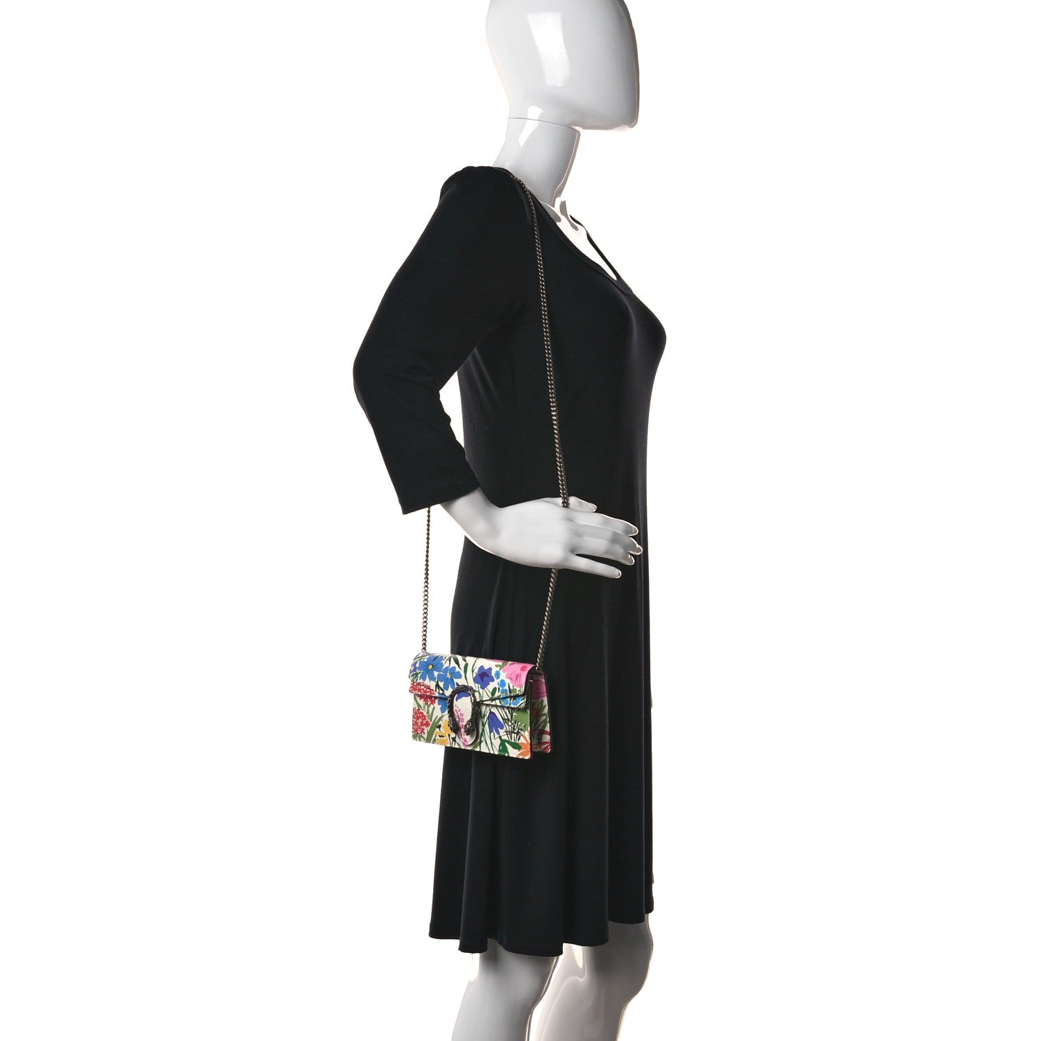 Gucci X KEN SCOTT New Shangai Calfskin Jardin D'Avril Floral Print Super Mini Dionysus Shoulder Bag Ivory Pink 2 of 9