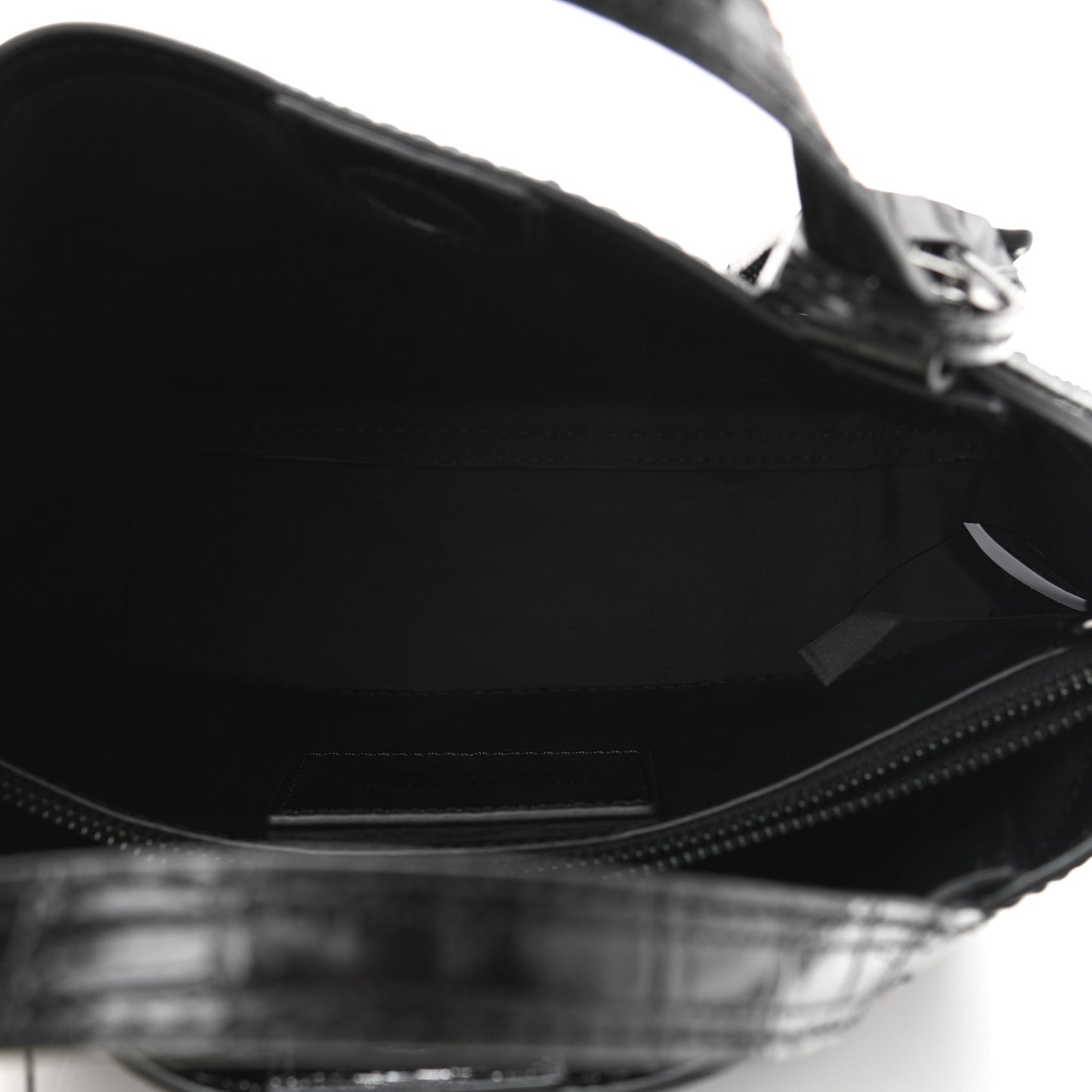 Calfskin Crocodile Embossed The Director Tote Black