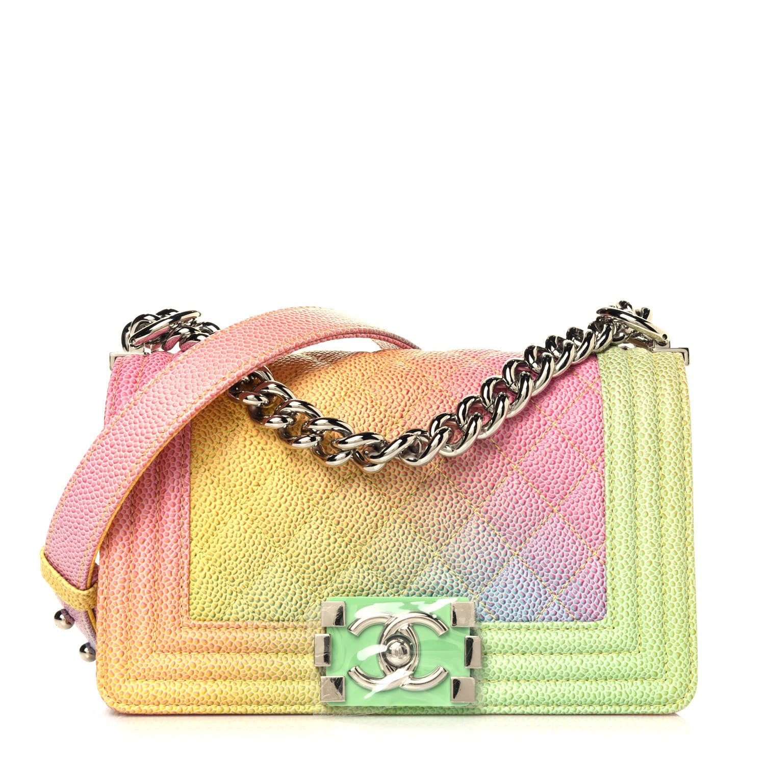 Chanel Caviar Quilted Small Cuba Rainbow Boy Flap Multicolor 1 of 13