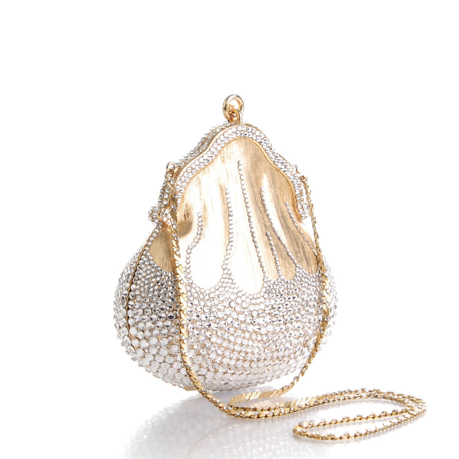 Judith Leiber Swarovski Crystal Chatelaine Minaudiere Gold 3 of 7