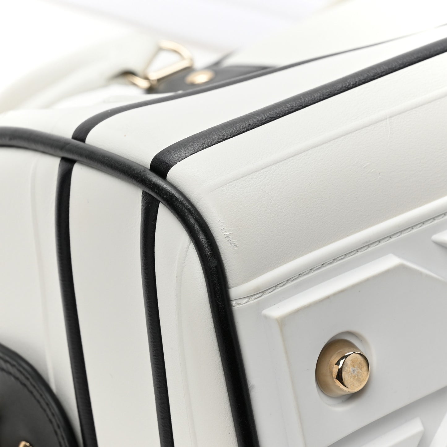 Calfskin Dior Vibe Zip Bowling Bag White