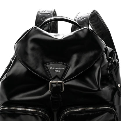 Louis Vuitton Shiny Calfskin Montsouris Cargo Backpack Black 7 of 10