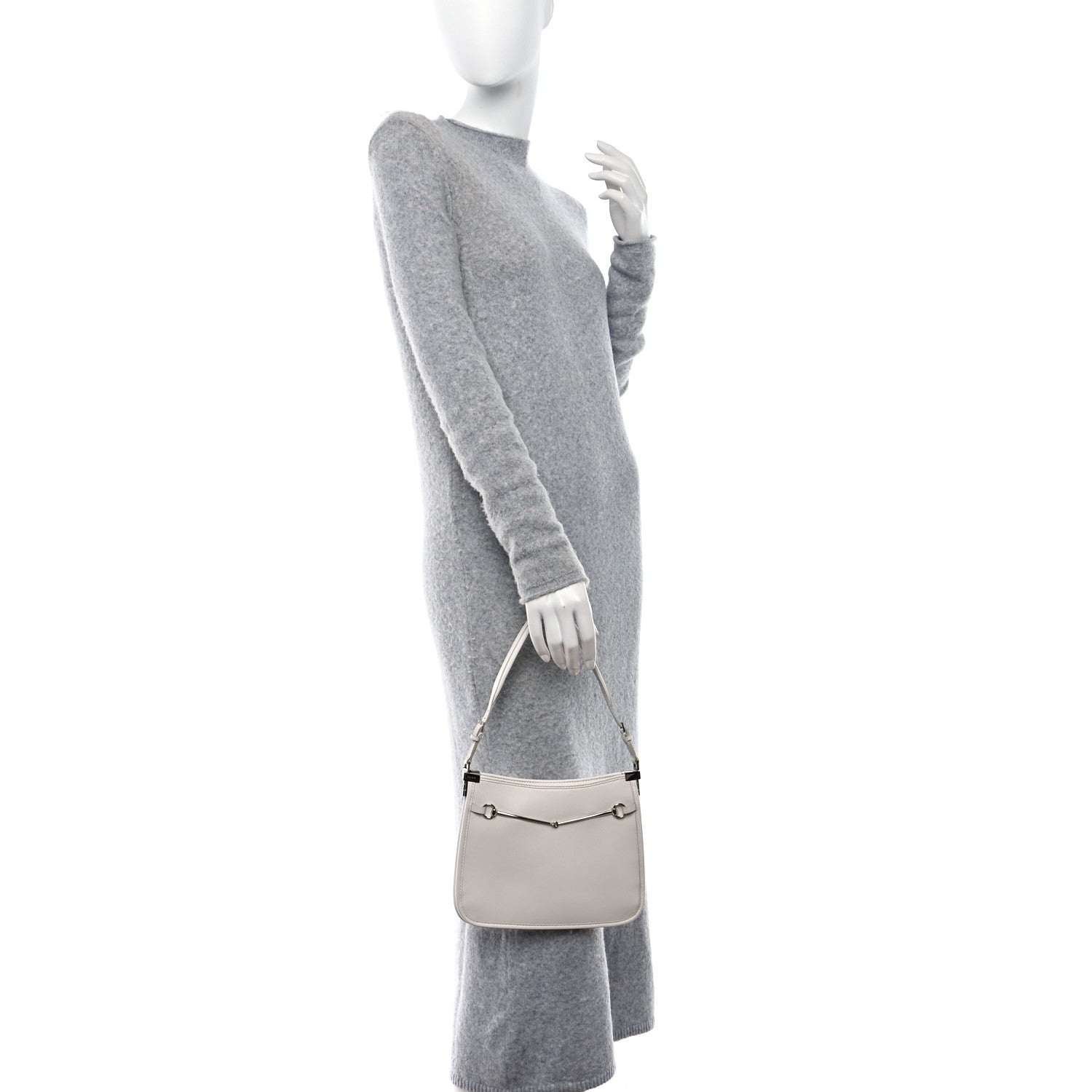 Gucci Calfskin Horsebit Slim Shoulder Bag White 2 of 9