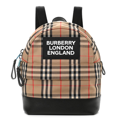 Burberry House Check Canvas Calfskin Small Nico Backpack Archive Beige 1 of 11