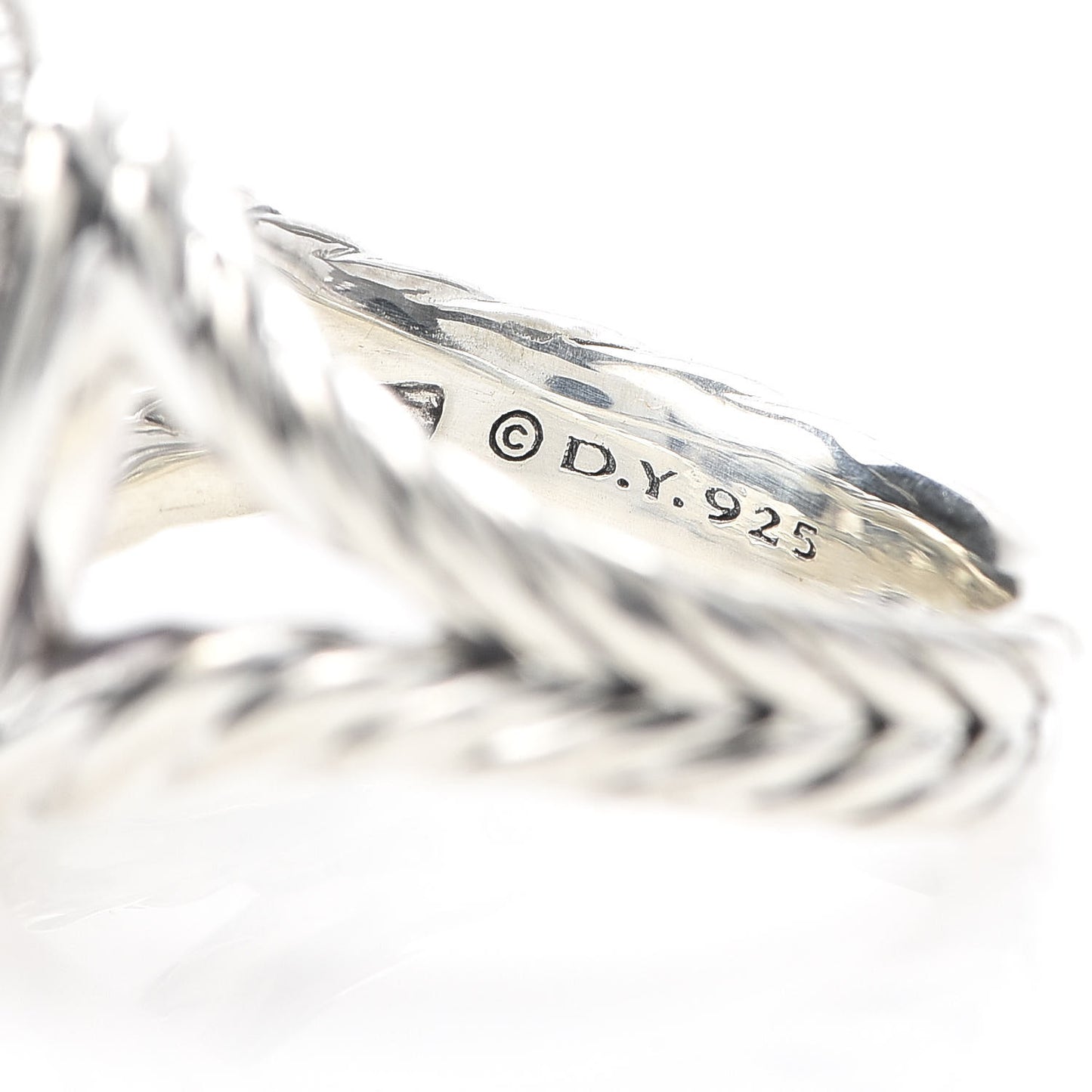 Sterling Silver Diamond Prasiolite 11mm Albion Ring 51 5.75