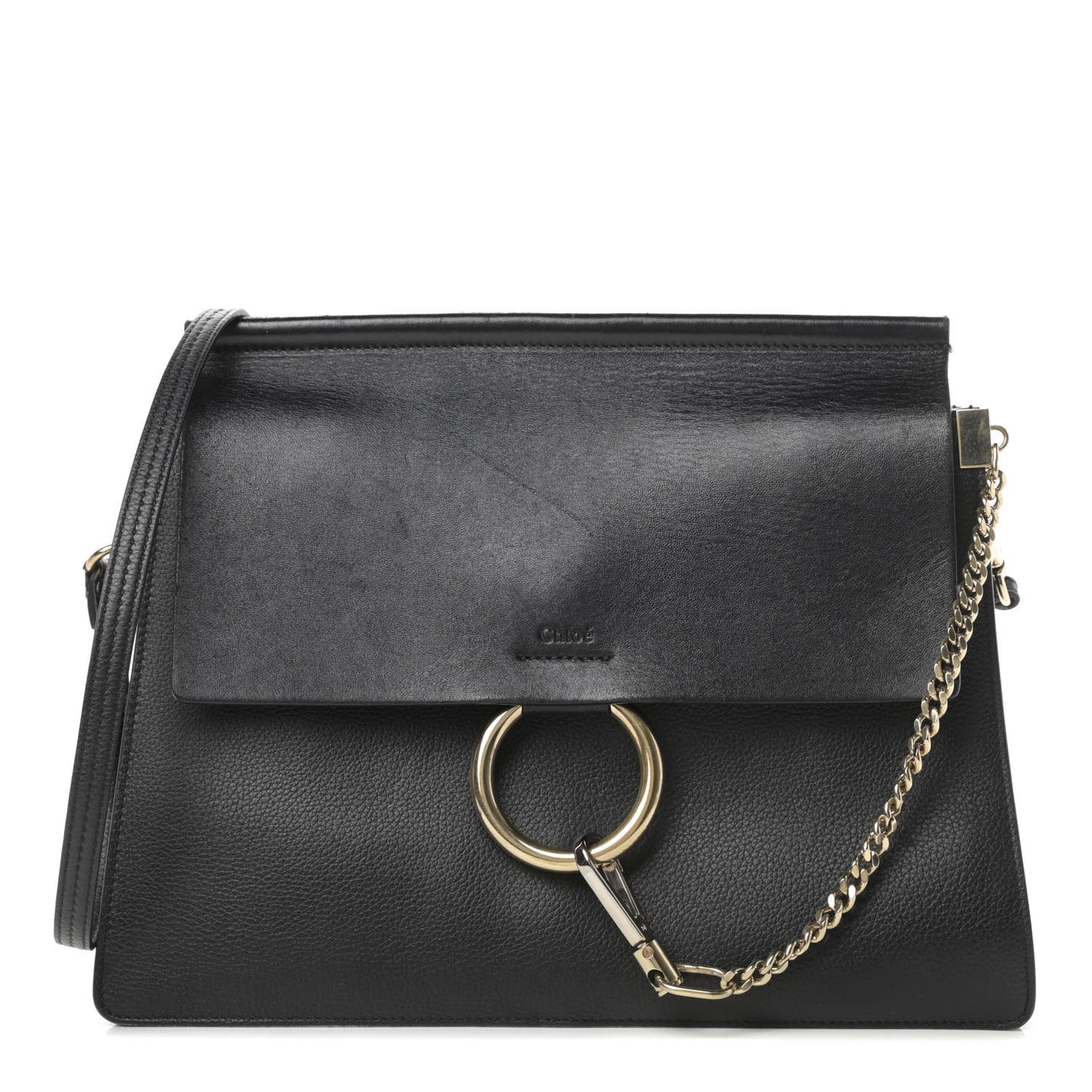 Calfskin Medium Faye Shoulder Bag Black