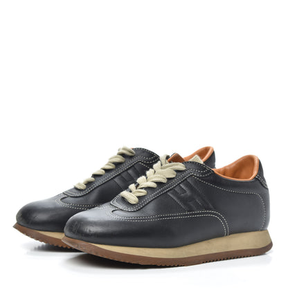 Hermes Calfskin Womens Quick Sneakers 37 Black 3 of 7