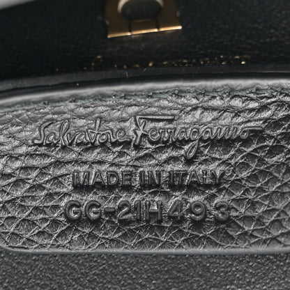 Salvatore Ferragamo Calfskin Small Margot Top Handle Satchel Black 7 of 10