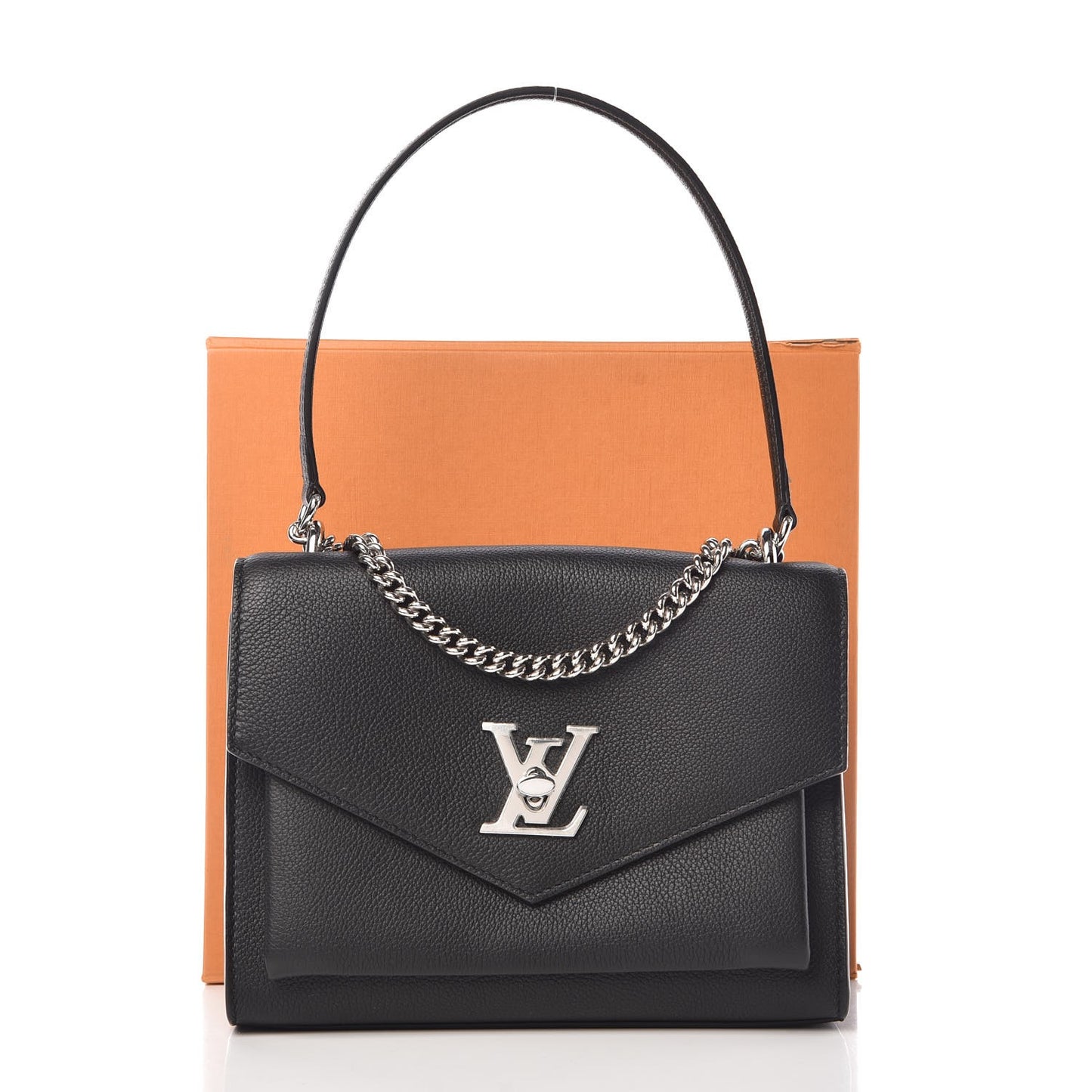 Soft Calfskin My Lockme Chain Bag BB Black