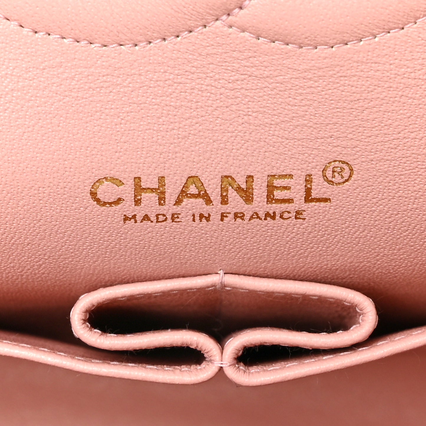 Lambskin Quilted Medium Double Flap Light Pink