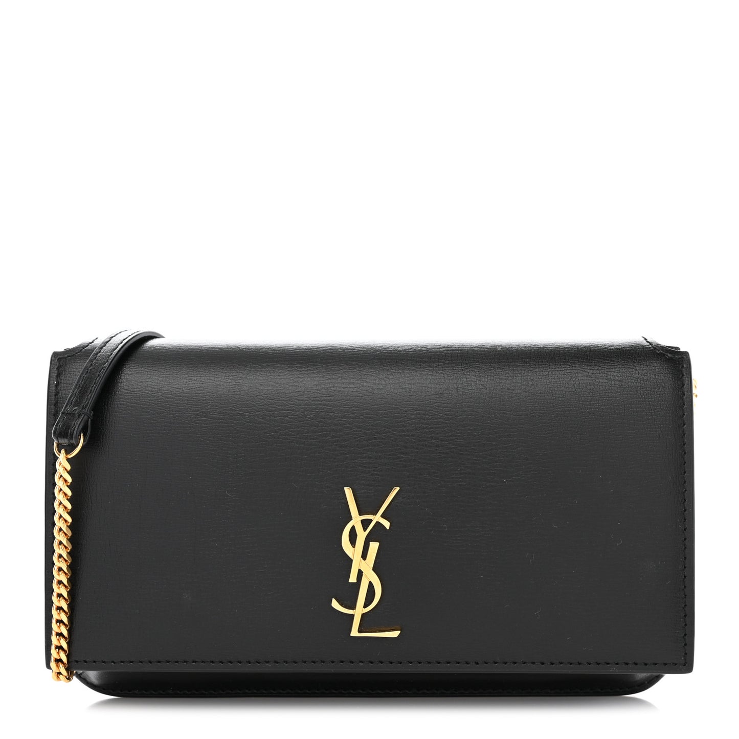 Smooth Calfskin Monogram Phone Holder Crossbody Black