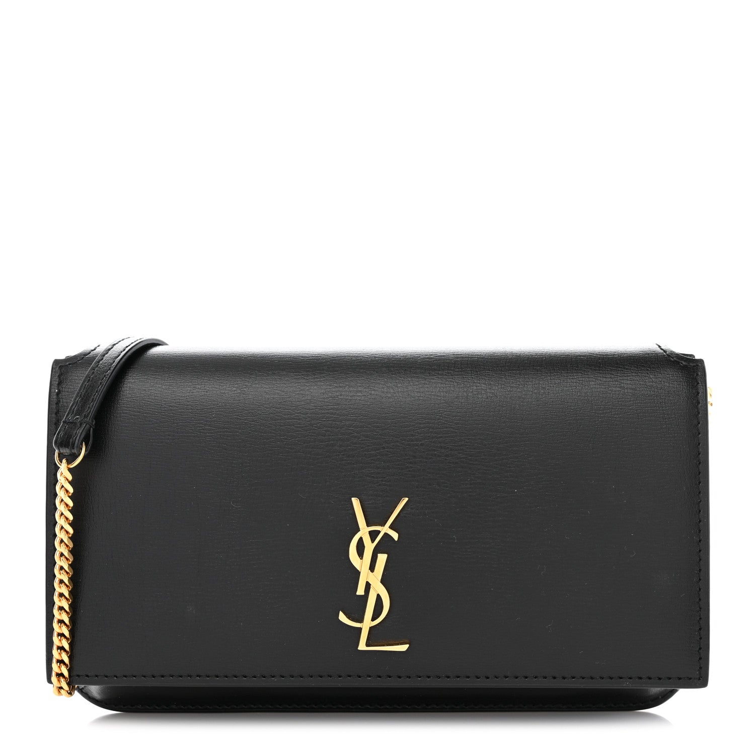Saint Laurent Smooth Calfskin Monogram Phone Holder Crossbody Black 1 of 11