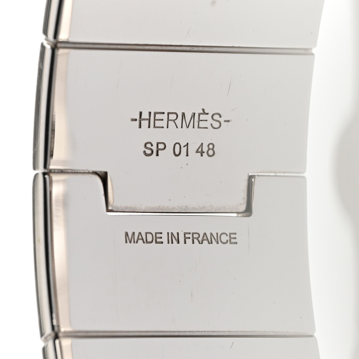 Hermes Enamel Printed Wide Les Coupes Tattoo Hinged Bracelet S Positif Negatif 4 of 4