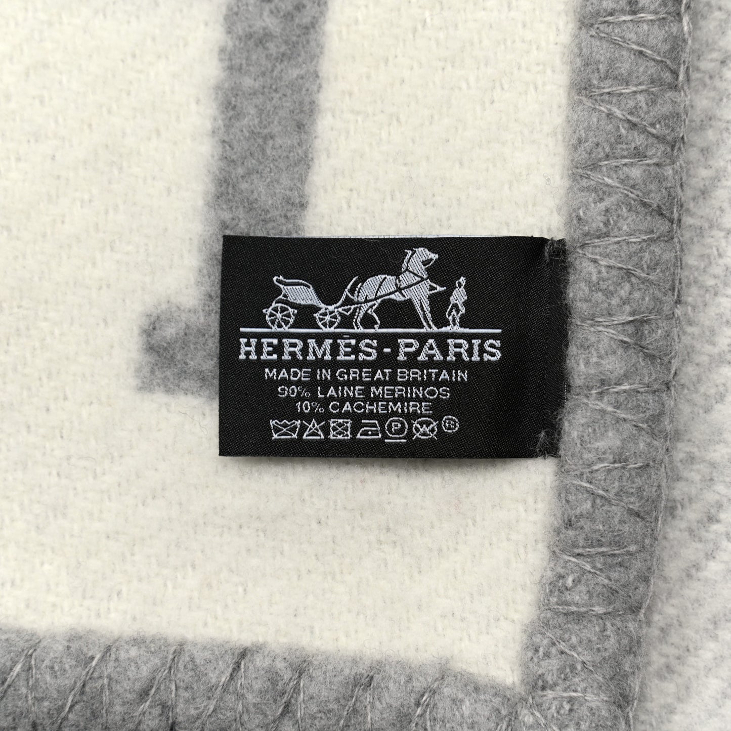 Wool Cashmere Avalon III Blanket Ecru Gris Clair