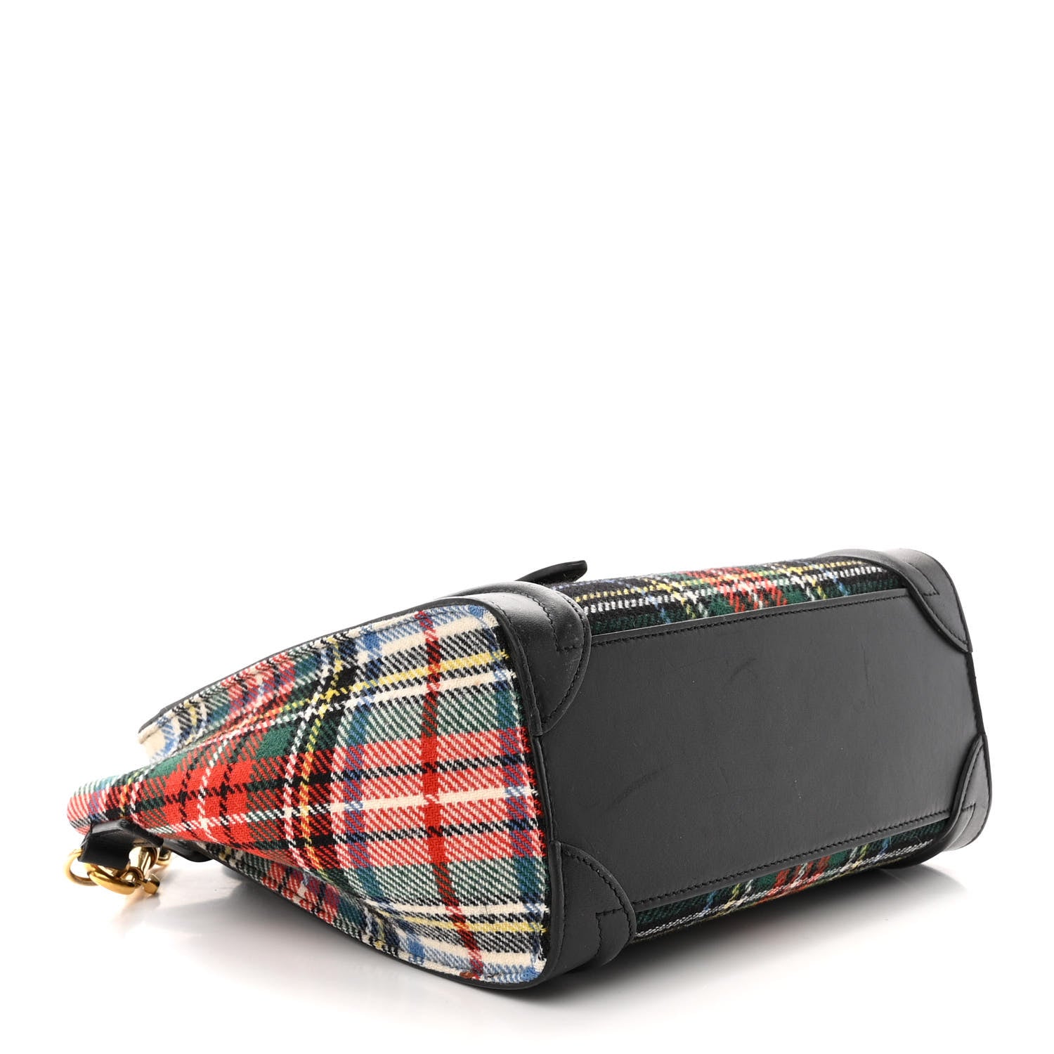 Celine Tartan Calfskin Nano Luggage Red Blue 4 of 18