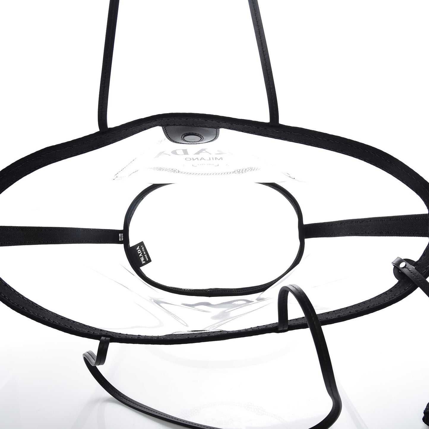 Plexiglass Calfskin Small Shopper Tote Black