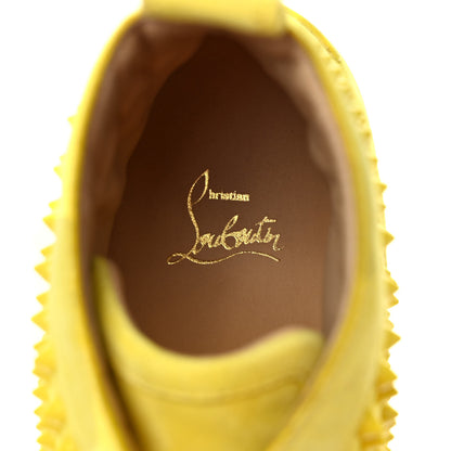 Christian Louboutin Veau Velours Mens Louis Spikes Flat Sneakers 46 Yellow 7 of 9