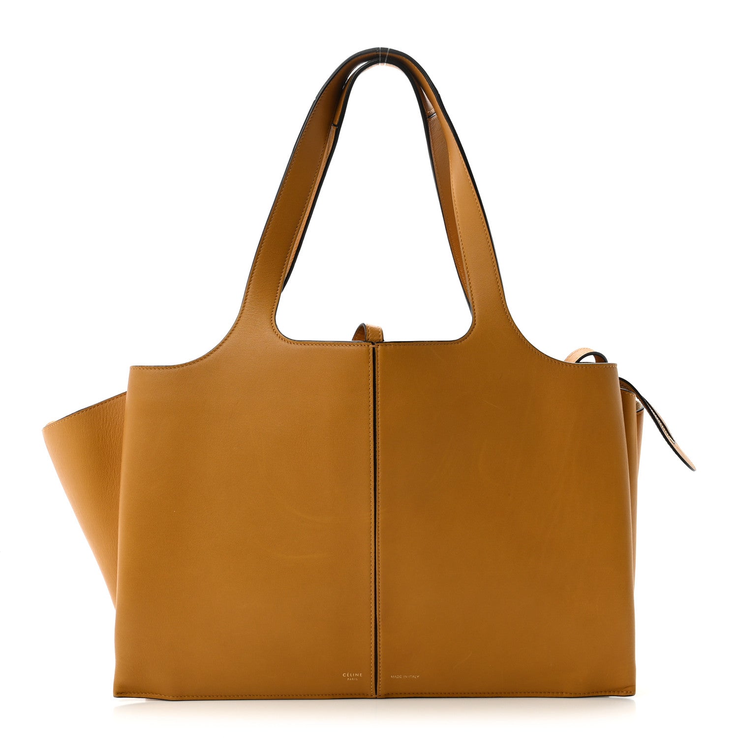 Celine Supple Natural Calfskin Medium Tri-Fold Bag Ocre 1 of 13