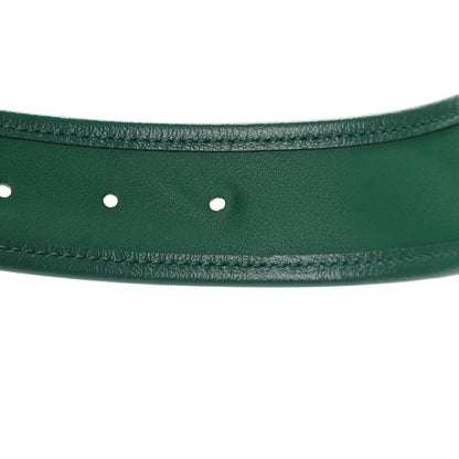 Gucci Vintage Effect Calfskin Matelasse Diagonal Enamel Double G 40mm Belt 95 38 Pavone 6 of 7