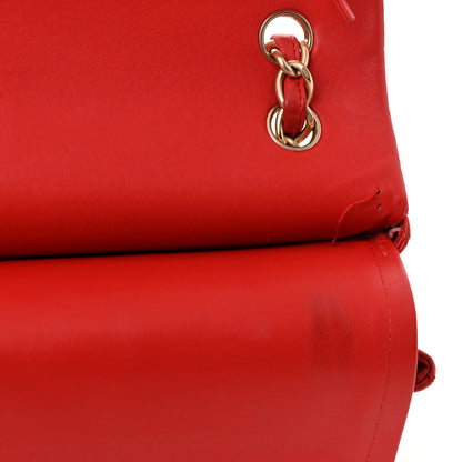 Chanel Lambskin Quilted Jumbo Double Flap Red 13 of 17