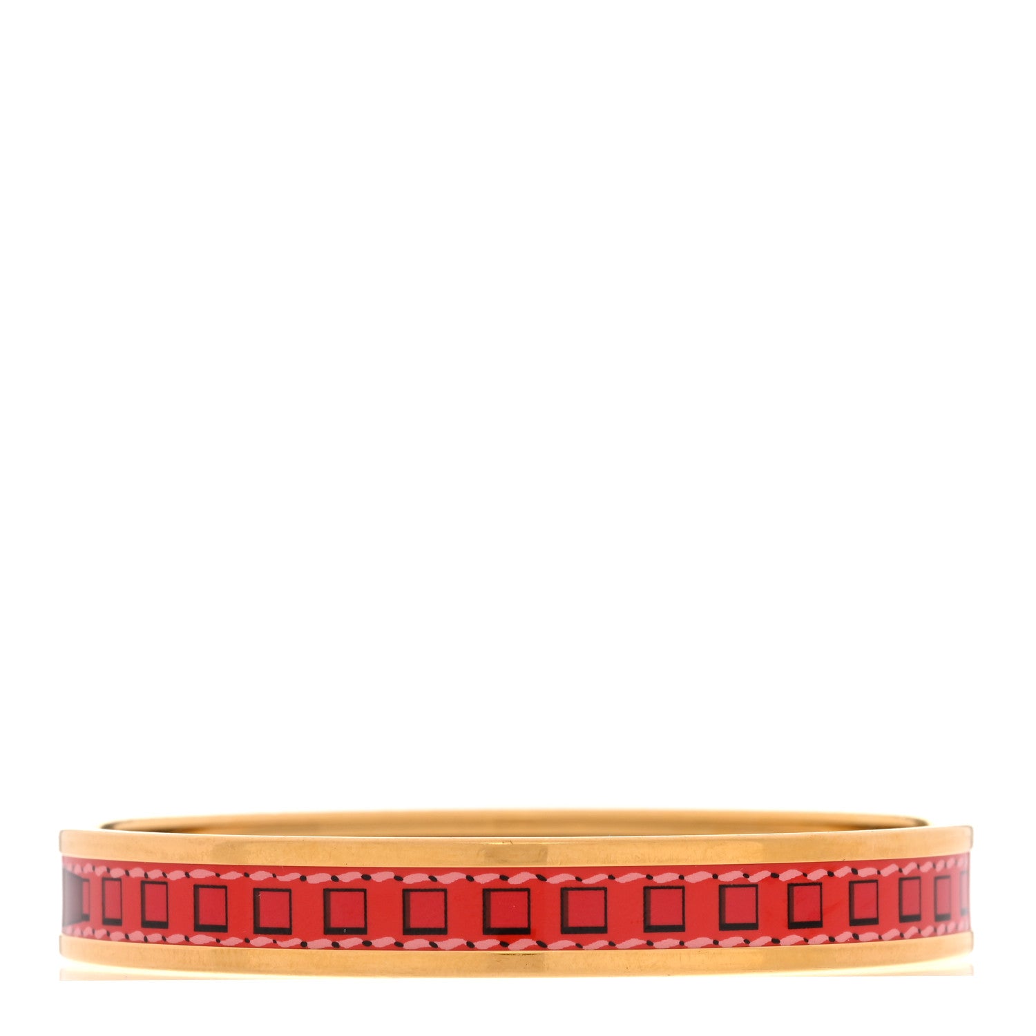 Hermes Enamel Printed Colliers de Chiens Narrow Bracelet 62 1 of 5
