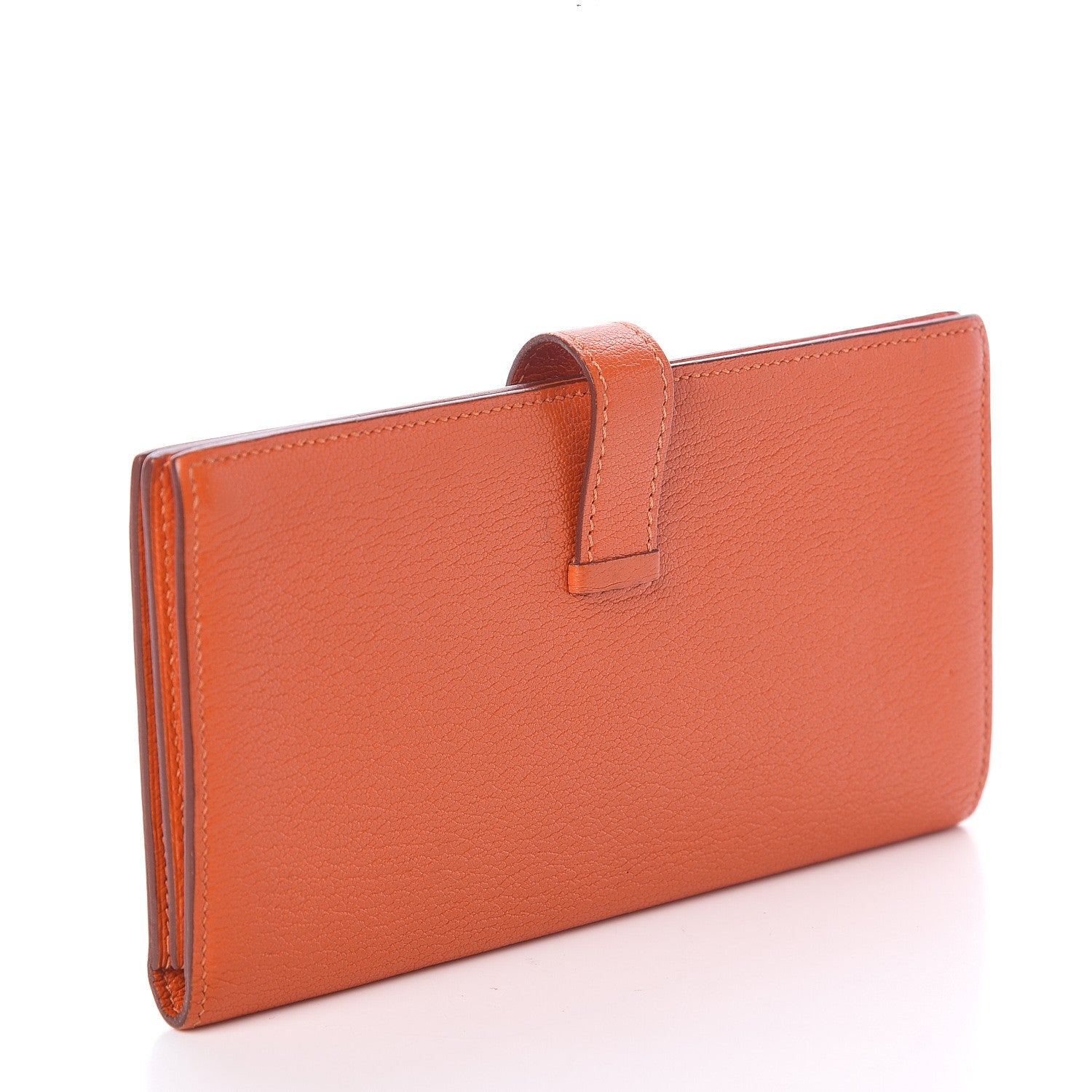 Hermes Chevre Mysore Bearn Gusset Wallet Feu 2 of 5