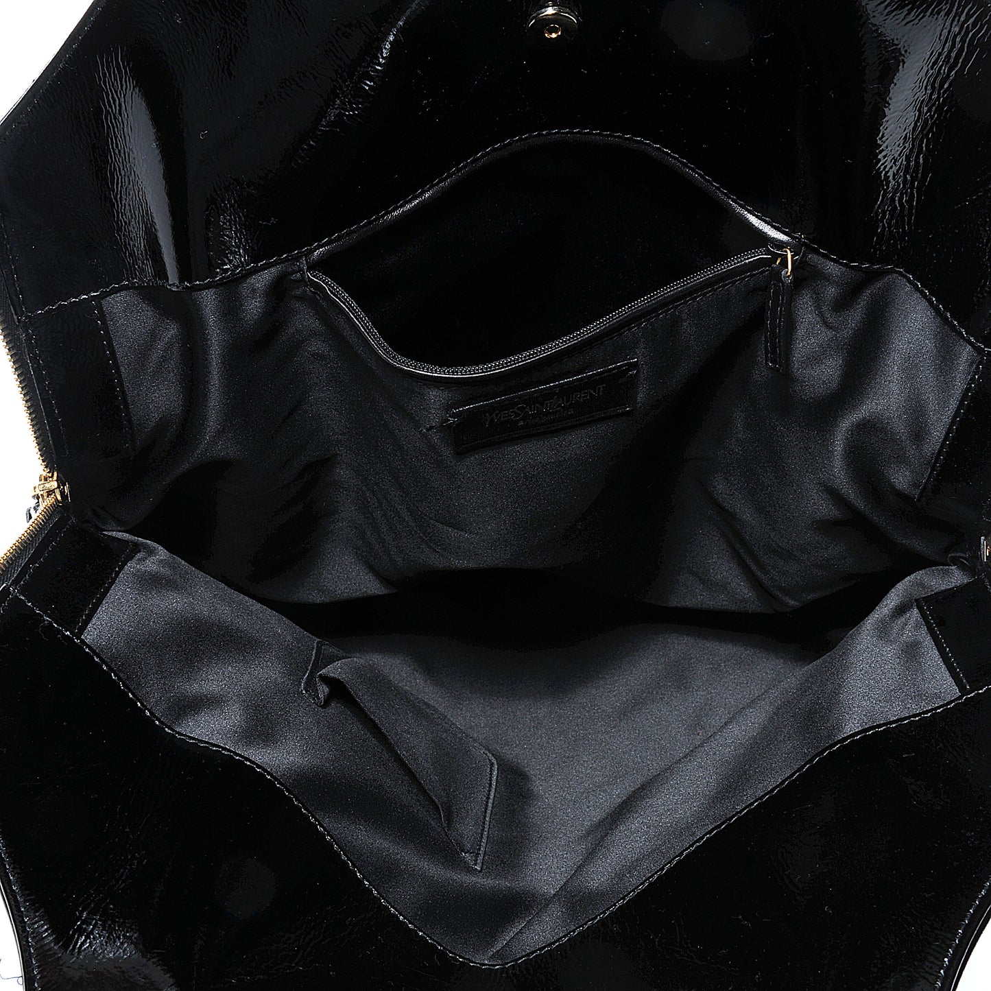 Patent Crocodile Embossed Tribute Tote Black