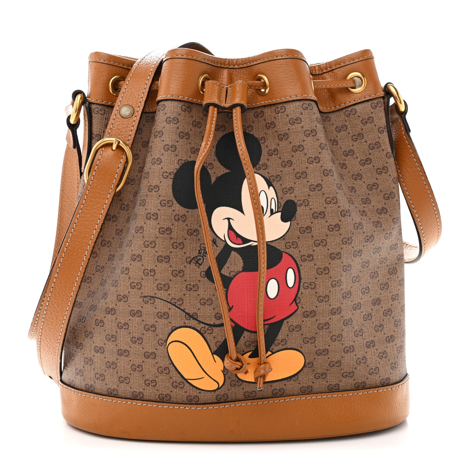 Gucci X DISNEY Mini Vintage GG Supreme Monogram Bucket Bag Beige Vintage Sun Oil 1 of 14