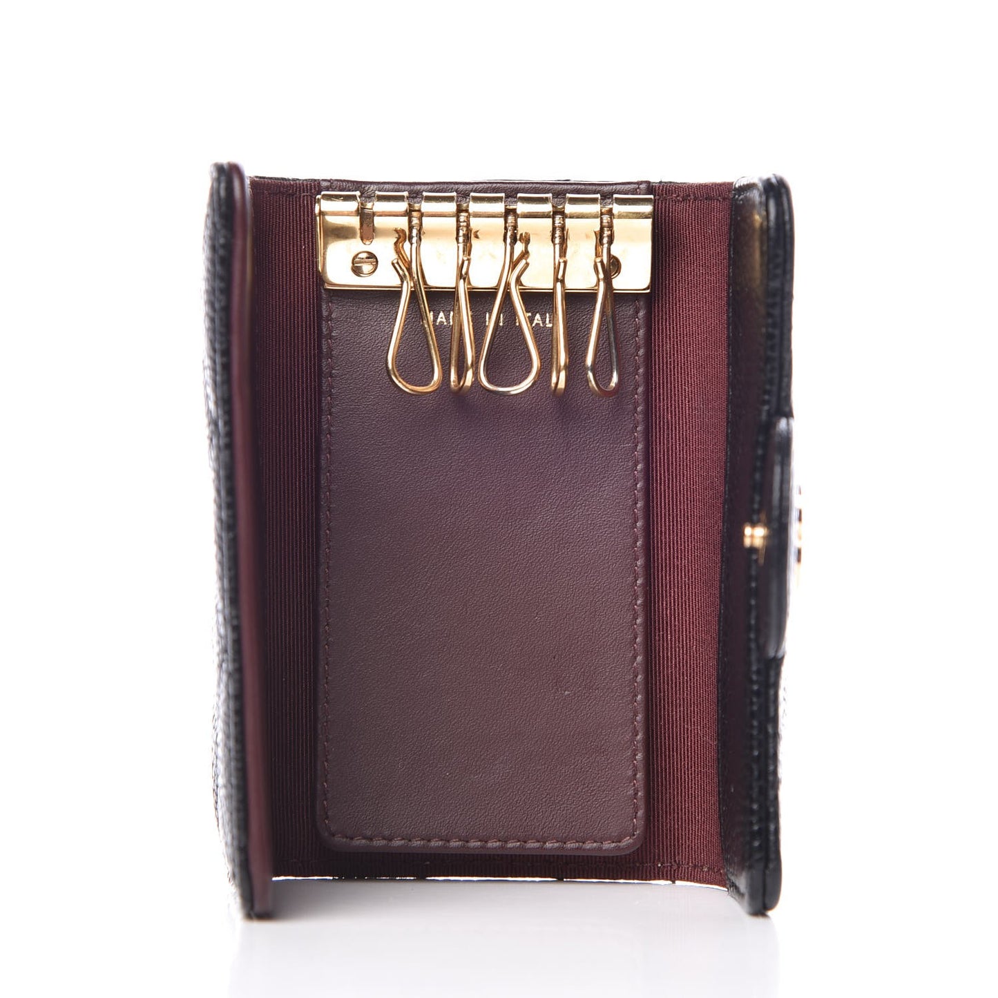 Caviar Quilted 6 Key Holder Black