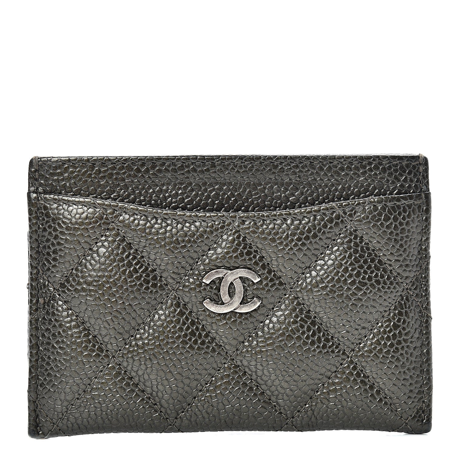 Chanel Caviar Quilted Card Holder Dark Charcoal 1 of 13