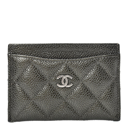 Chanel Caviar Quilted Card Holder Dark Charcoal 1 of 13