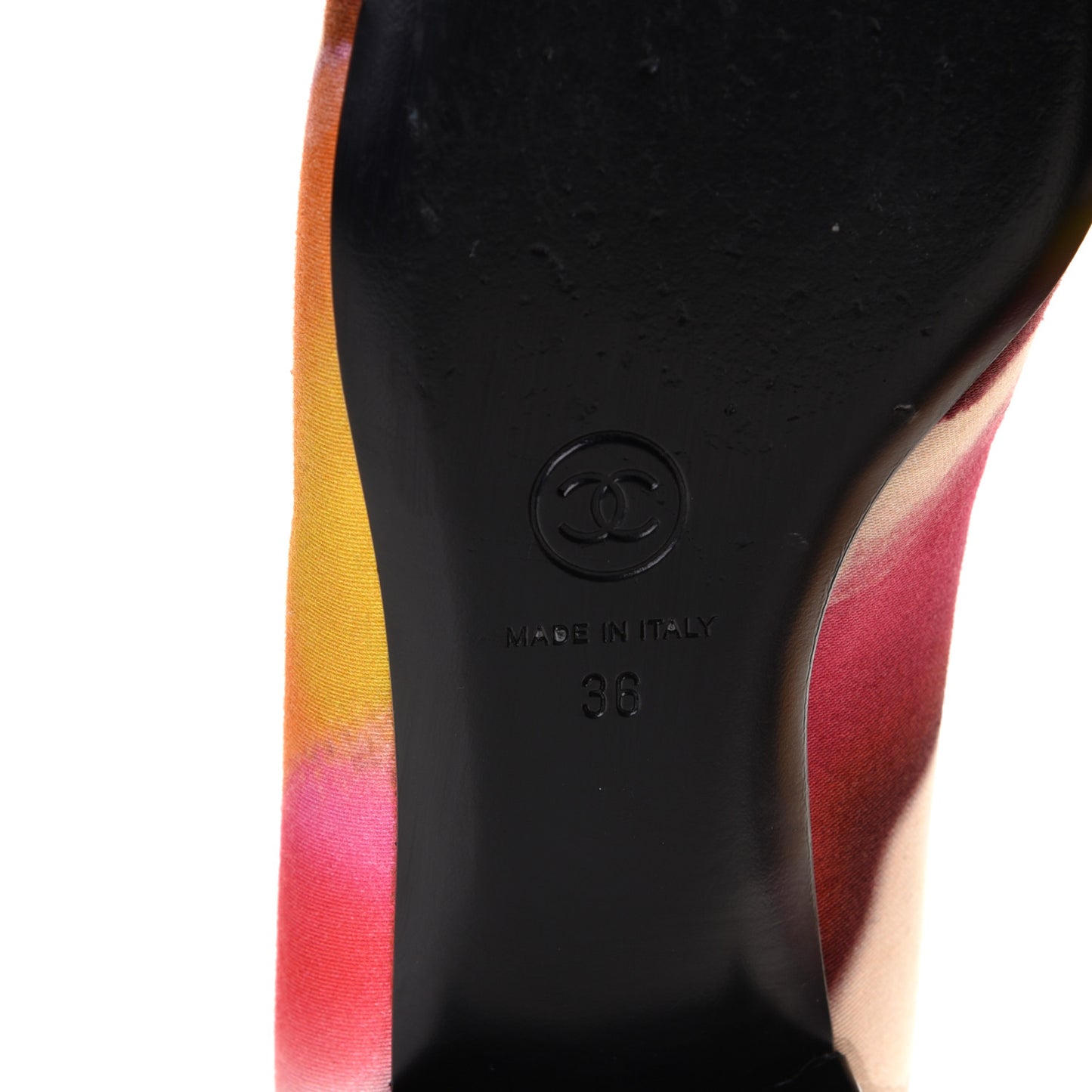 Fabric Patent Printed CC Cap Toe Ballerina Flats 36 Multicolor